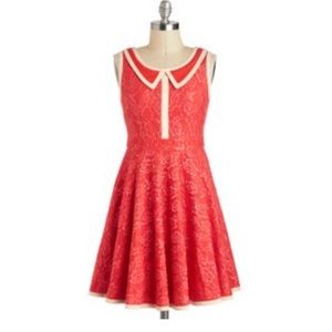 Coral Lace ModCloth Dress